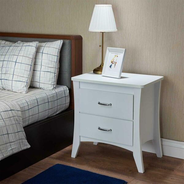 Homeroots 25 X 24 X 16 In. Particle Board, Mdf White Nightstand 286121